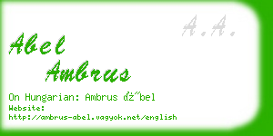 abel ambrus business card